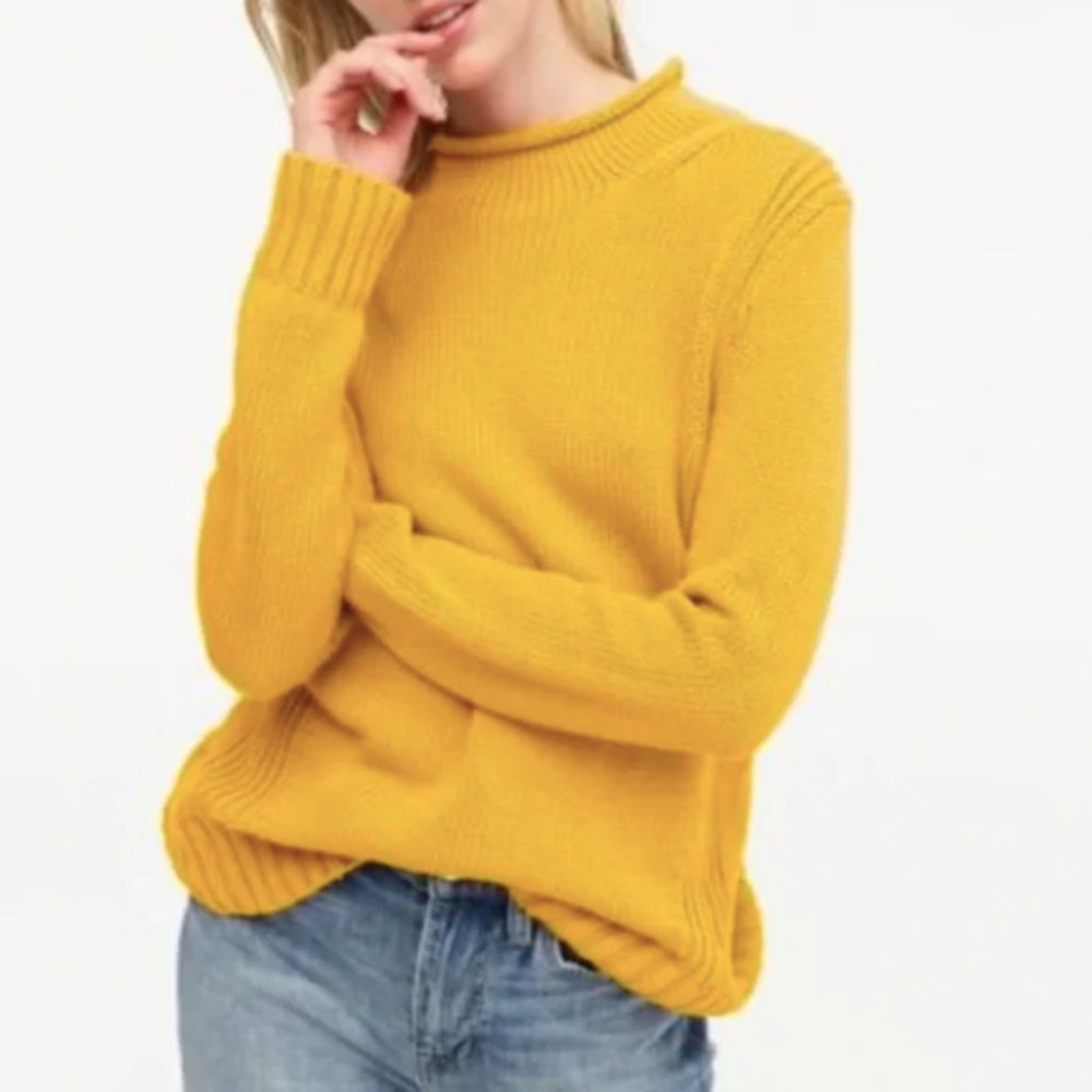 NWT J.Crew Always  Women's 1988 Rollneck Sweater in Yellow/Gold - Small